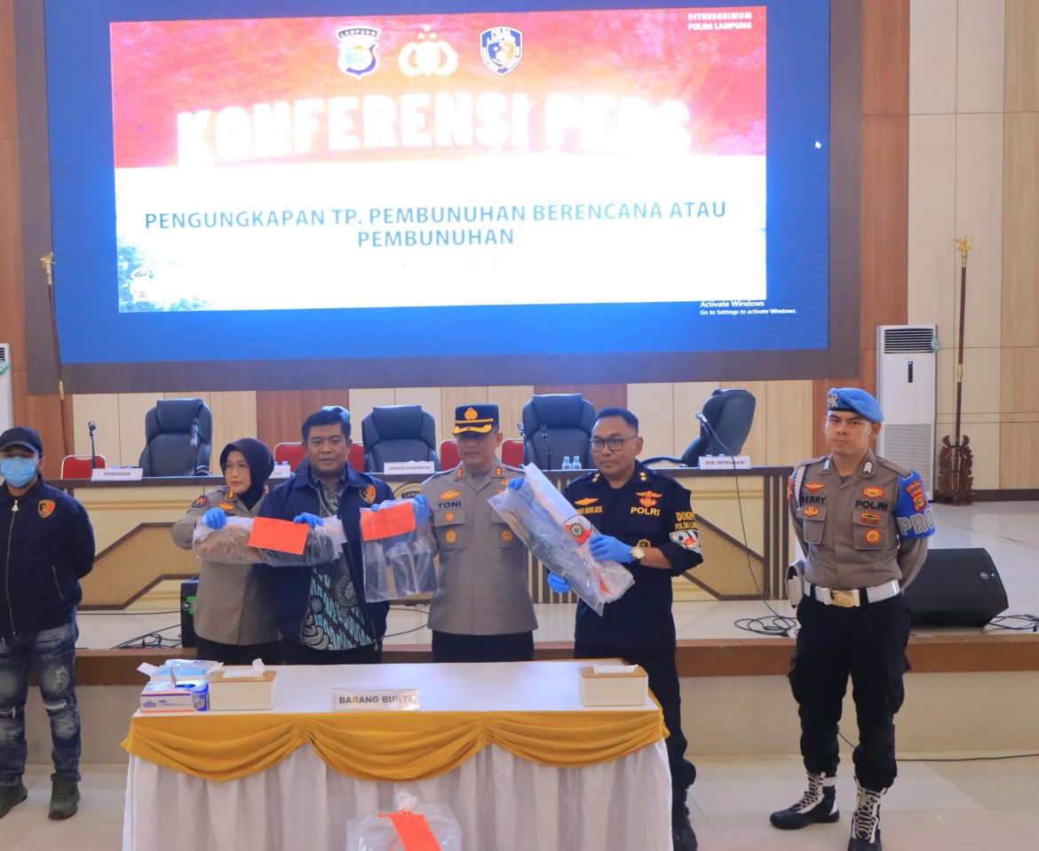 Polda Lampung Ungkap Kasus Pembunuhan Berencana di Natar, Lampung Selatan   
