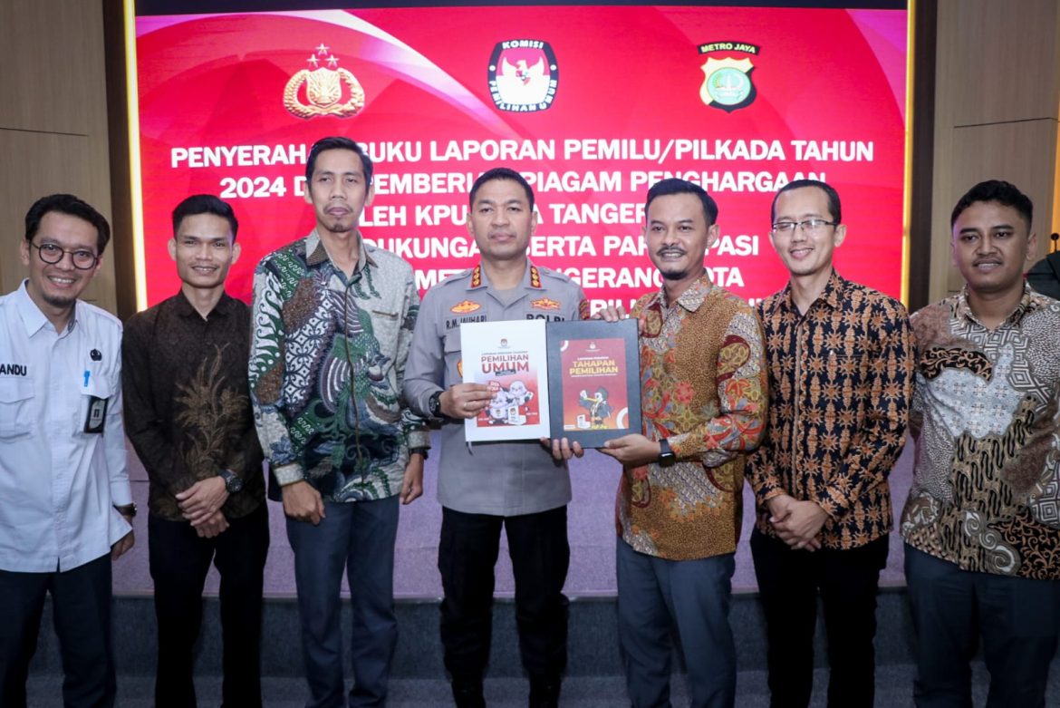 Sinergitas Terjaga, KPU Serahkan Laporan Pemilu 2024 kepada Polres Metro Tangerang Kota   
