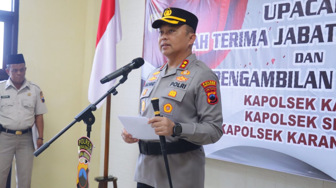 Tiga Kapolsek di Jajaran Polres Pekalongan Resmi Berganti, Kapolres Tekankan Sinergi dan Inovasi