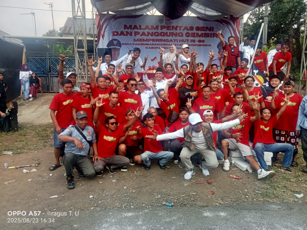 Meriahkan HUT RI Ke 80 Masyarakat Desa Pakembaran Kecamatan Warungpring Adakan Karnaval