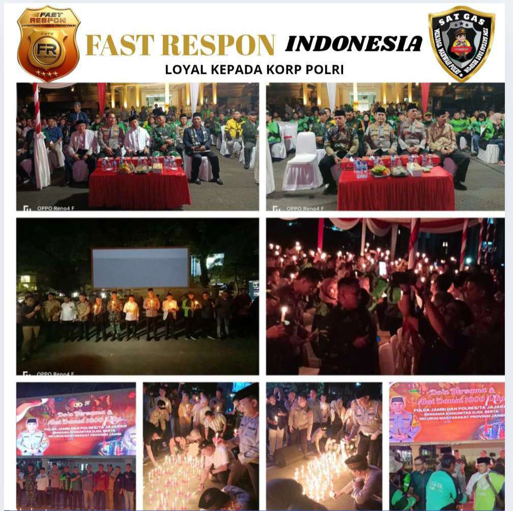 Polda Jambi Jajaran Gelar Do’a Bersama dan Aksi Damai 1000 Lilin   