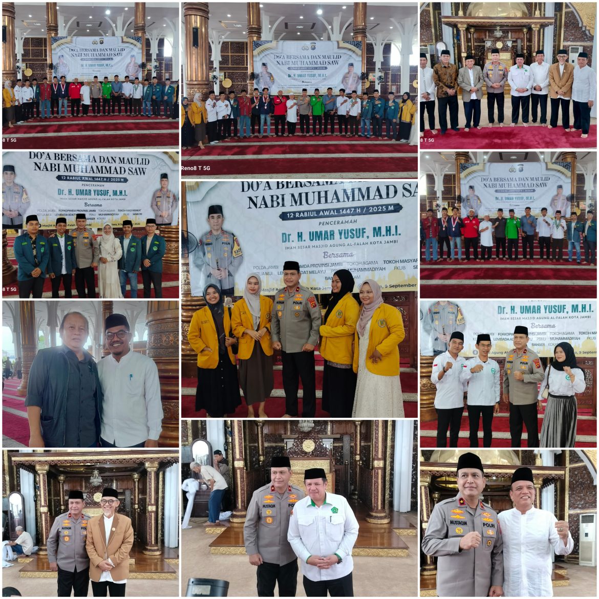 Polda Jambi Gelar Do’a bersama dan Maulid Nabi Muhammad SAW 1447 H/2025 M di Mesjid Agung Al-Falah Jambi ” Memperkuat Ukhuwah , Silaturahmi dan Wathaniyah ”   