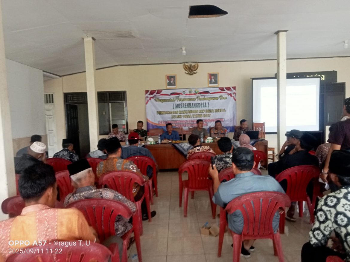 Forkopimcam Warungpring Hadiri Musrenbangdes Desa Warungpring Rancangan RKP Desa Tahun 2026 /2027