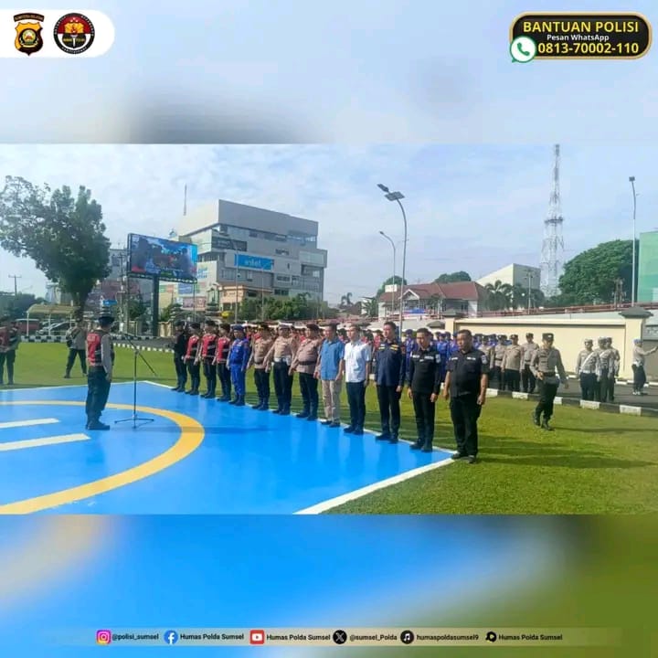 Polda Sumsel Gelar Apel Operasi Aman Nusa 1 Musi, Dilanjutkan Patroli Skala Besar Gabungan TNI-Polri