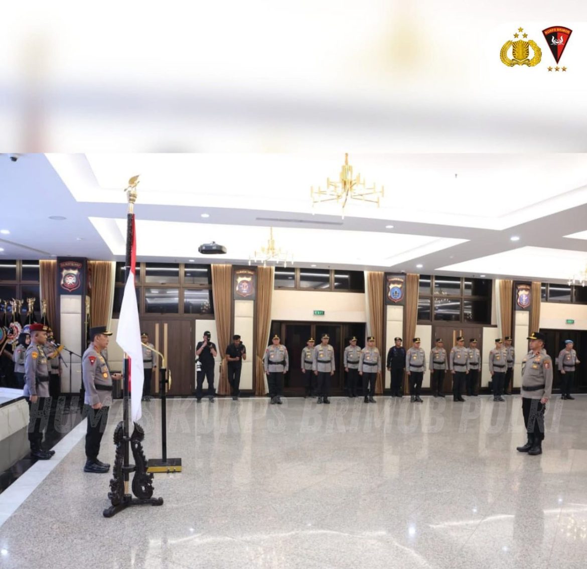 Wadankorbrimob Polri Hadiri Upacara Laporan Kenaikan Pangkat PATI di Mabes Polri   