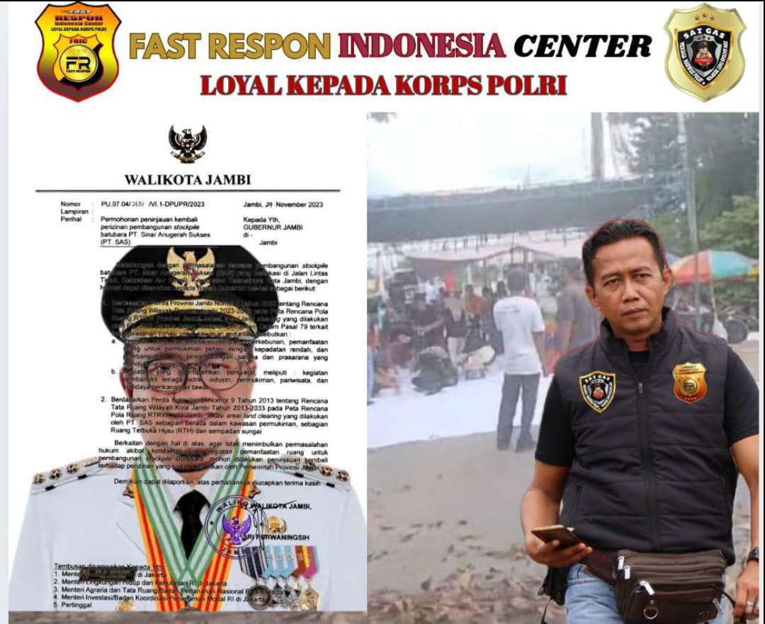 Ketua DPW FRIC Jambi : Keberadaan Stockpile Batubara PT.SAS Ancam Kesehatan dan Nyawa Warga Diminta Gubernur Jambi Dan Walikota Jambi Tutup    