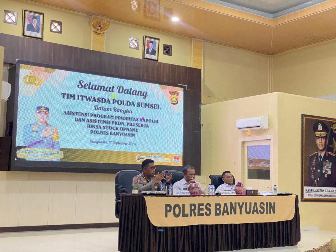 Itwasda polda sumsel lakukan asistensi program prioritas kapolri di polres banyuasin