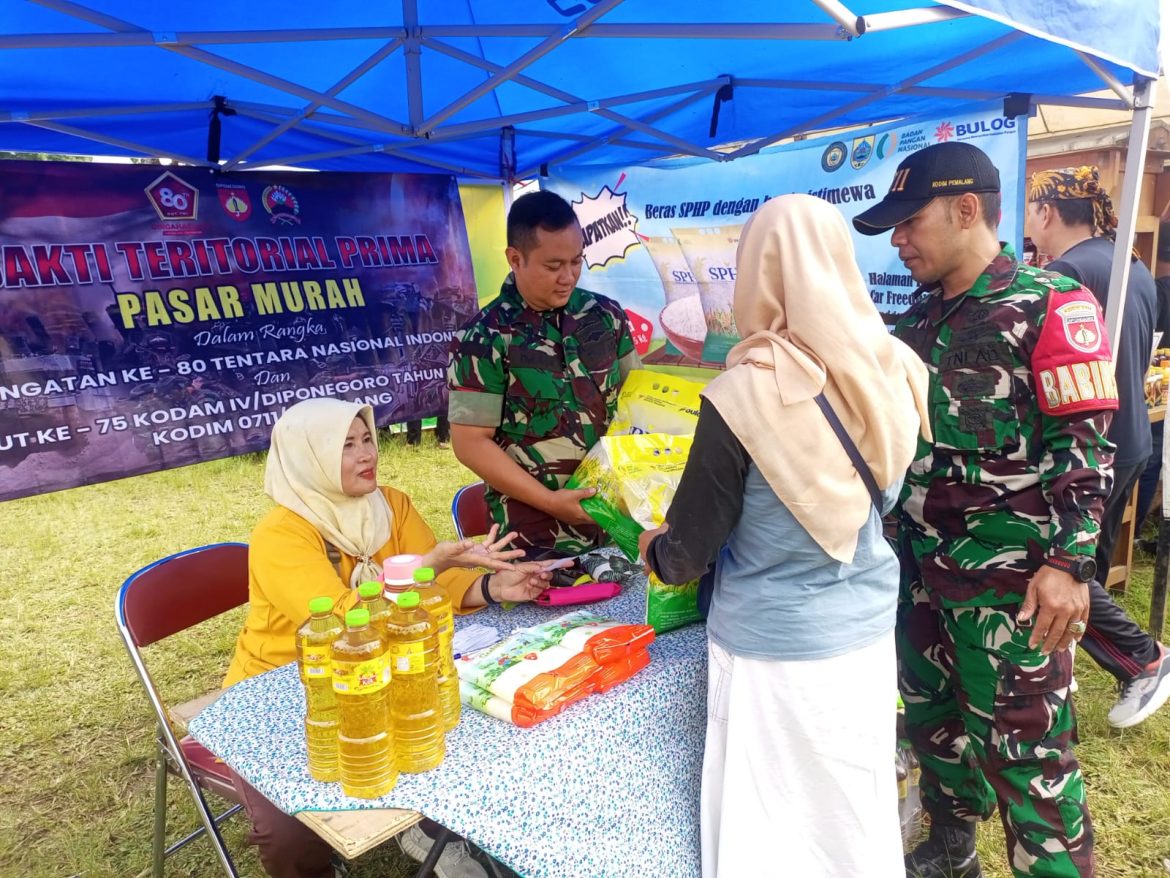 Bakti Teritorial PRIMA: Kodim 0711/Pemalang Gelar Pasar Murah Sambut HUT ke-80 TNI dan HUT ke-75 Kodam IV/Diponegoro