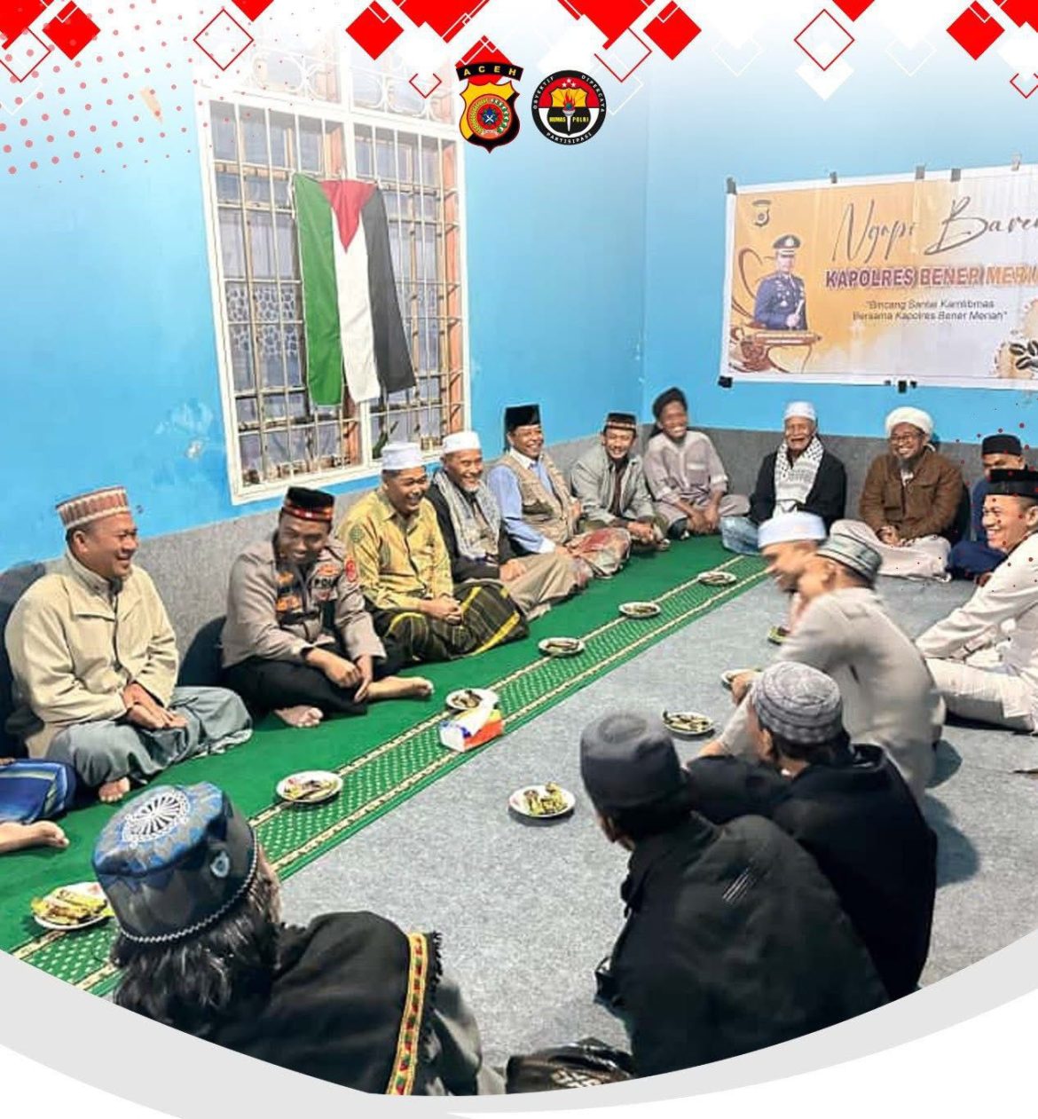 Kapolres Bener Meriah Ngopi Bareng Tokoh Masyarakat Kecamatan Bandar Bahas Kamtibmas   