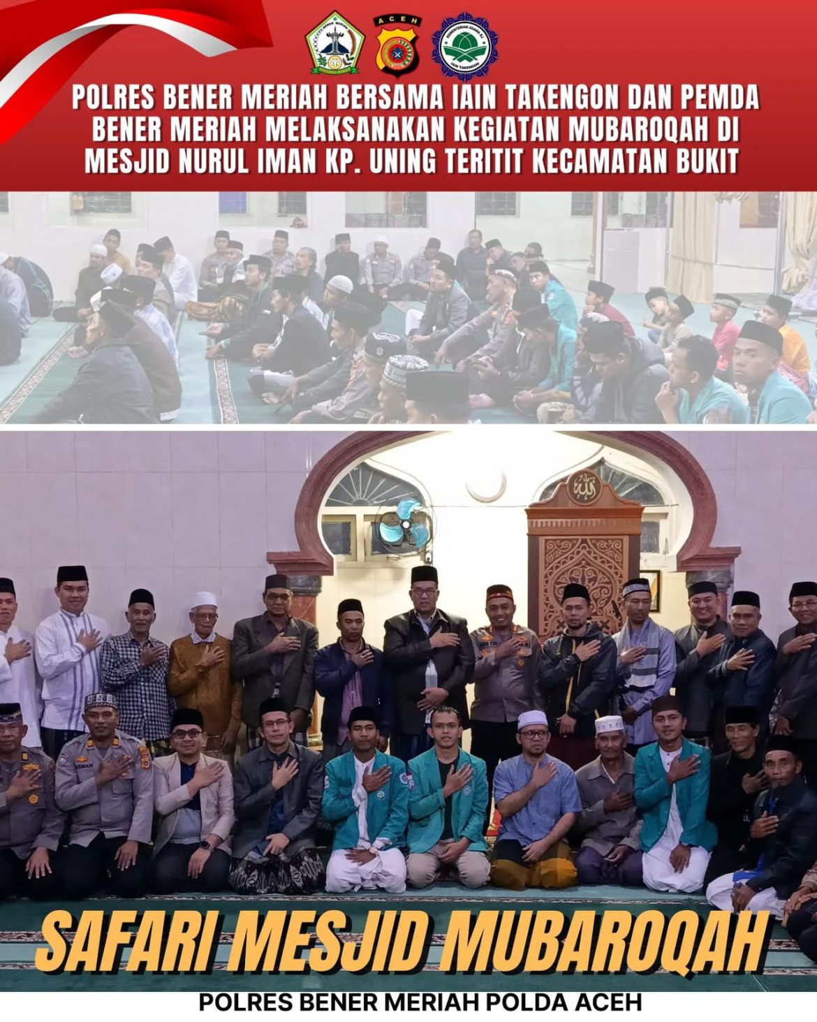 POLRES BENER MERIAH BERSAMA PEMDA DAN IAIN TAKENGON GELAR SAFARI MAGRIB “RABU BERKAH (MUBAROKAH)” DI MASJID NURUL IMAN   