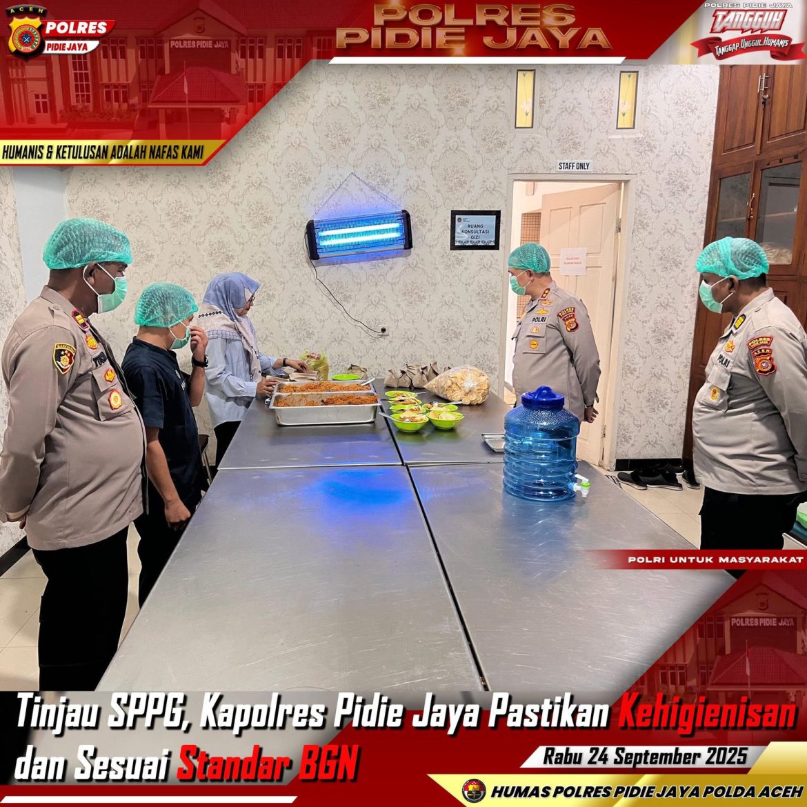 Kapolres Pidie Jaya Tinjau Dapur MBG di Trienggadeng Pastikan Kelayakan dan Kebersihan   