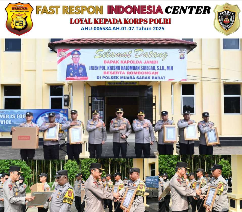 Kapolda Jambi Beri Penghargaan Kepada Personel BKTM Polsek Sabak Barat Polres Tanjabtim Atas Prestasi Kinerja Terbaik    