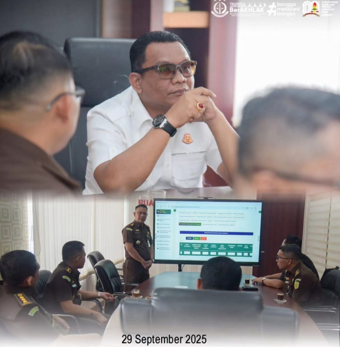 Kajati Aceh Lakukan Monitoring dan Evaluasi Penggunaan Aplikasi “Jaga Desa” Pada Satuan Kerja Kejaksaan Negri Sewilayah Aceh   