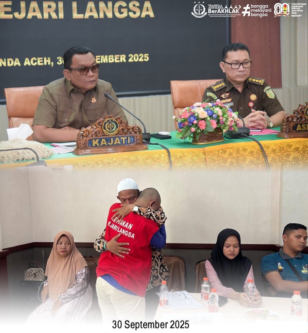 Kajati Aceh Selesaikan Perkara Penggelapan Dengan Restorative Justice   