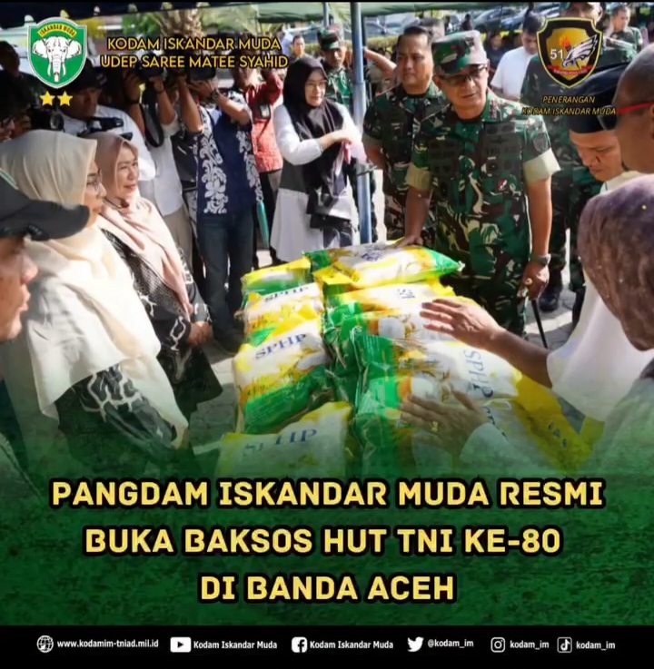 Pangdam Iskandar Muda Resmi buka Baksos HUT TNI Ke-80 di Banda Aceh   