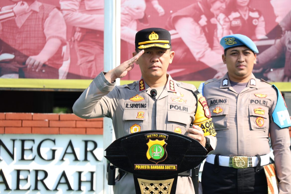 Apel Siaga Pok Kamtibmas, Kapolresta Bandara Soetta Ajak Masyarakat Ciptakan Kamtibmas Kondusif   