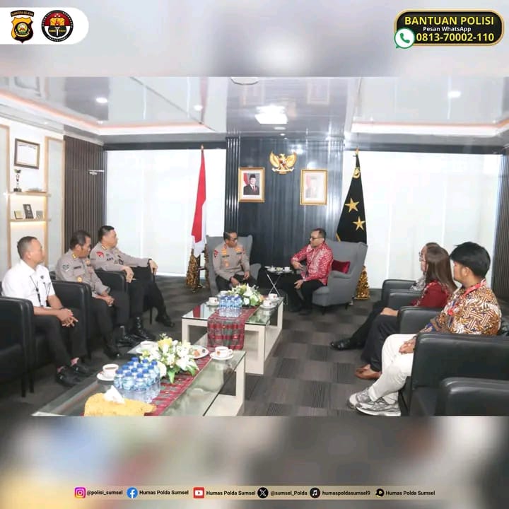 Kapolda Sumsel Terima Audiensi EVP Telkom Regional 1 Sumatera Bahas Penguatan Sinergi Teknologi dan Komunikasi