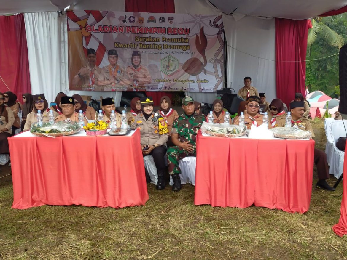 Kapolsek Dramaga Bersama Forkompincam Kec Dramaga Hadir dalam kegiatan Upacara Pembukaan Gladianpinru Tingkat Ranting Kwartir Ranting Dramaga tahun 2025   