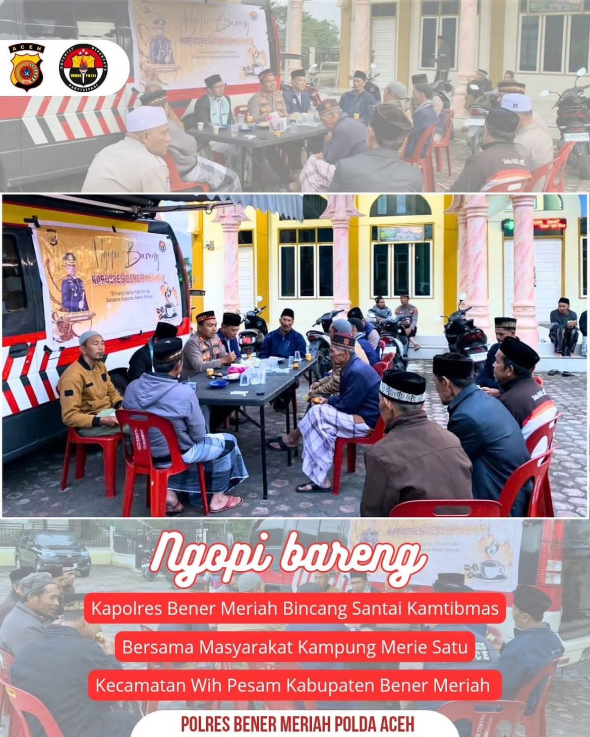 Kapolres Bener Meriah Ngopi Bareng Tokoh Masyarakat Bahas Kamtibmas Di Merie Satu   