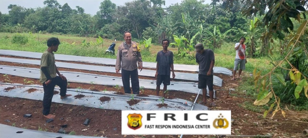 Bhabinkamtibmas Polsek Rumpin Polres Bogor Sambang Warga, Sampaikan Himbauan Kamtibmas Saat Monitoring Kelompok Tani    