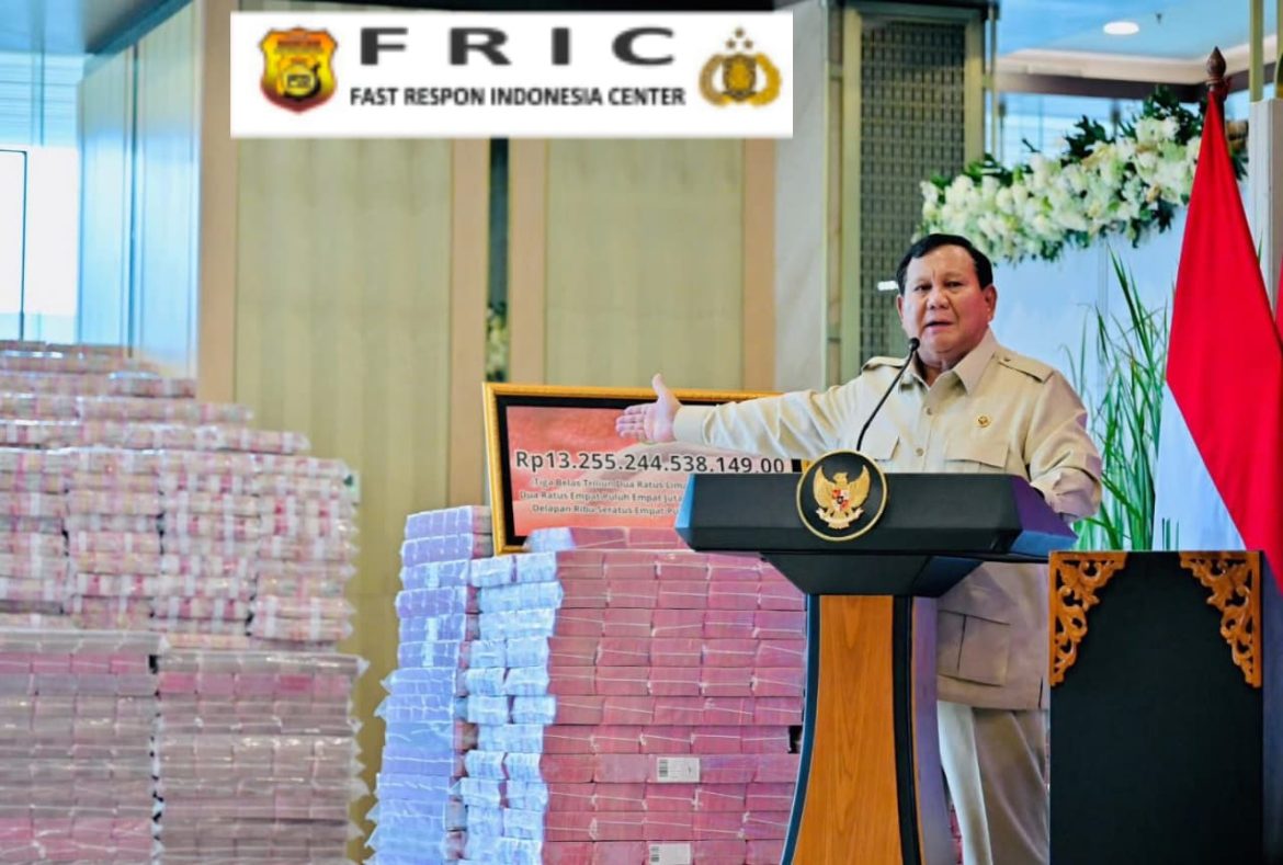Di Bawah Arahan Presiden Prabowo, Rp13,25 Triliun Kerugian Negara Berhasil Dikembalikan