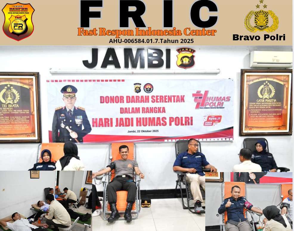 Wujud Polisi Humanis Harapan Masyarakat, Polda Jambi Gelar Donor Darah dalam Rangka Hari Jadi ke-74 Humas Polri   