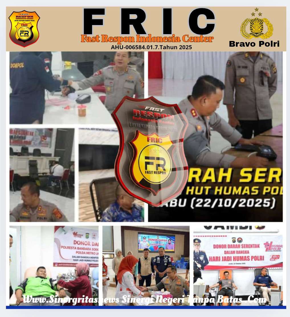 Hari Ini Polri Serentak Sumbangkan Darah Untuk Masyakarat di Hari Jadi Humas Polri Ke-74, FRIC Beri Apresiasi    