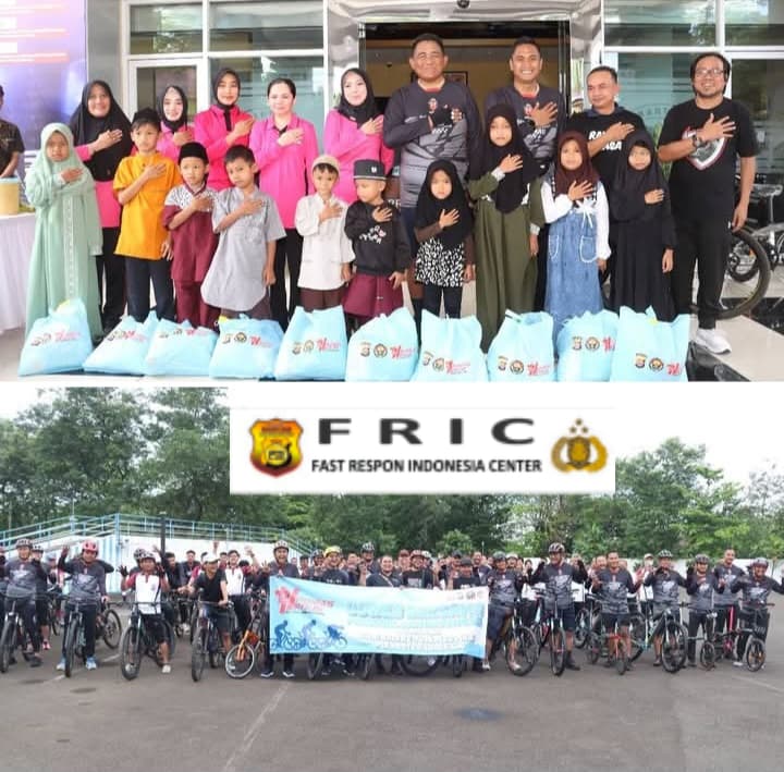 Hari Jadi ke-74 Humas Polri, Polresta Tangerang Gowes, Senam, dan Baksos Yatim Bareng Wartawan
