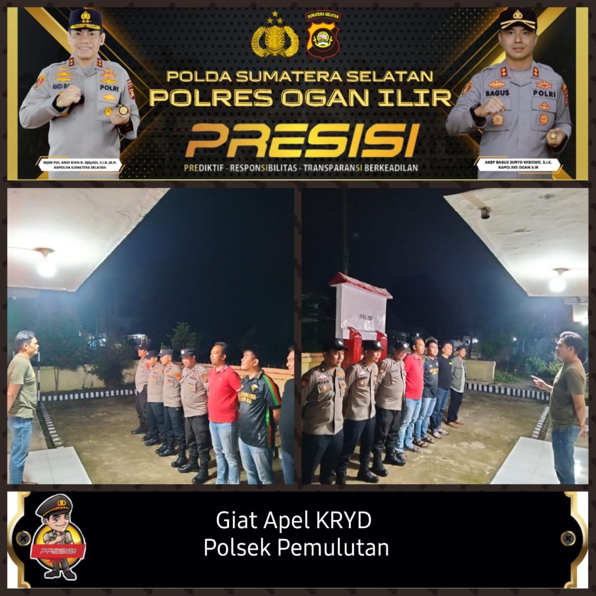 Polsek Pemulutan Pastikan Keamanan Malam Libur Lewat Giat KRYD di Wilayah Hukumnya