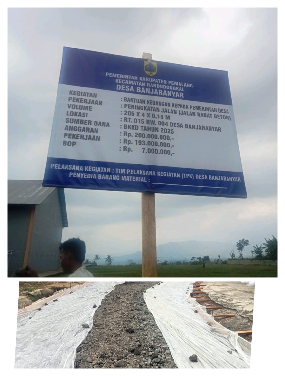 Telan Biayanya 200 Juta Rabat Beton Di Desa Banjaranyar Kecamatan Radudongkal Menuai Sorotan Dari Warga