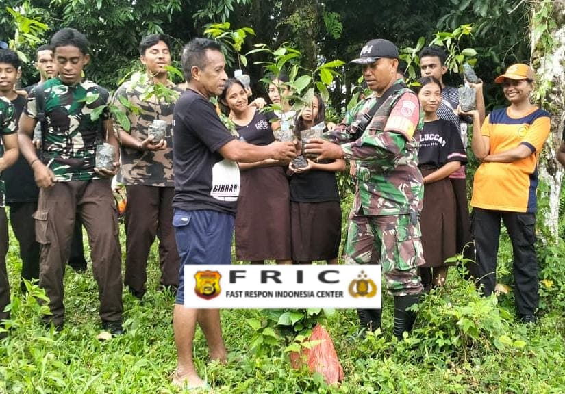 Satgas TMMD Ke-126 Kodim 1504/Ambon Tanam 1000 Bibit Pohon Pala   