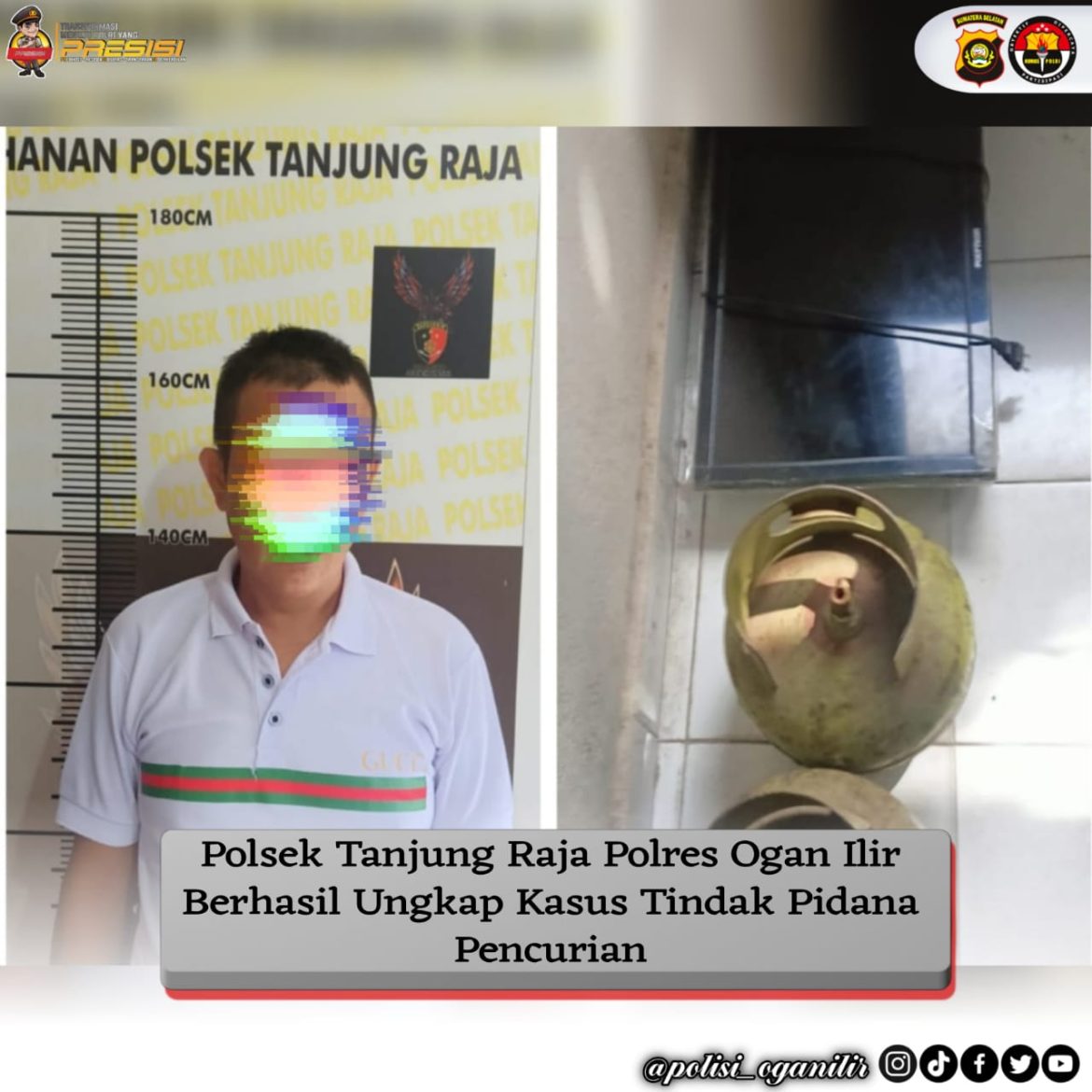 Polres Ogan Ilir – Team Rajawali Polsek Tanjung Raja Berhasil Ungkap Kasus Pencurian Dalam Keluarga di Desa Tanjung Raja Selatan