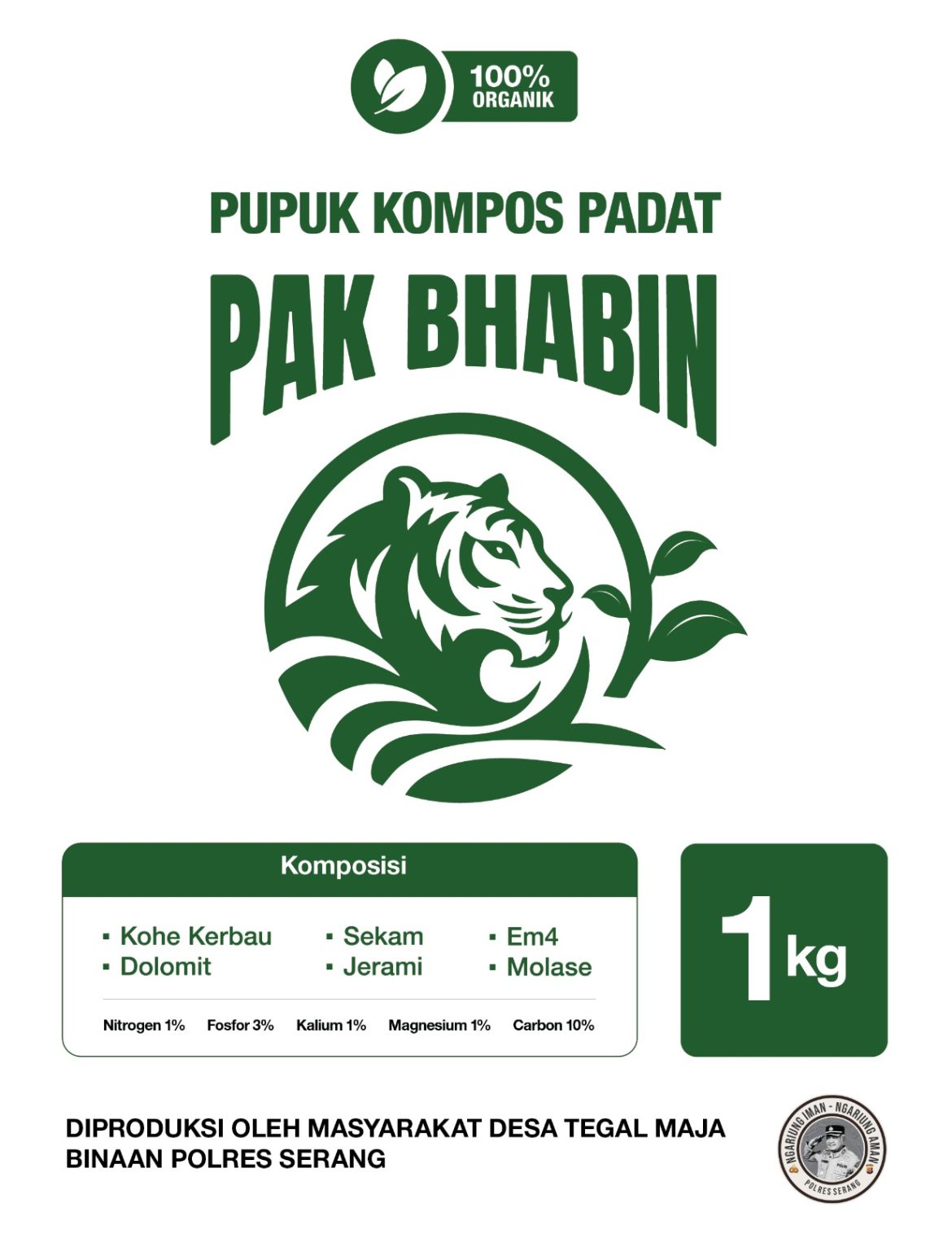 Pupuk Organik Premium “PAK BHABIN” Hasil Binaan Kapolres Serang AKBP Condro Sasongko   