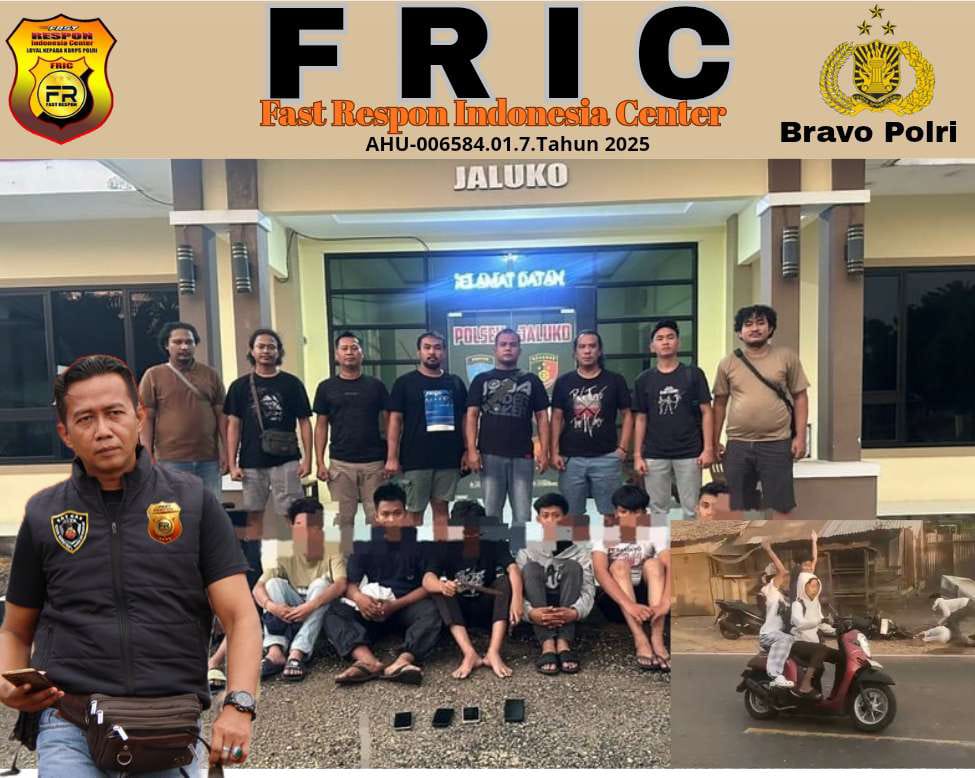 Ketua FRIC Jambi Apresiasi Gerak Cepat Polres Muaro Jambi Amankan 7 Pemuda Madesu (Gangster) Pelaku Tawuran Yang Viral Di Medsos   