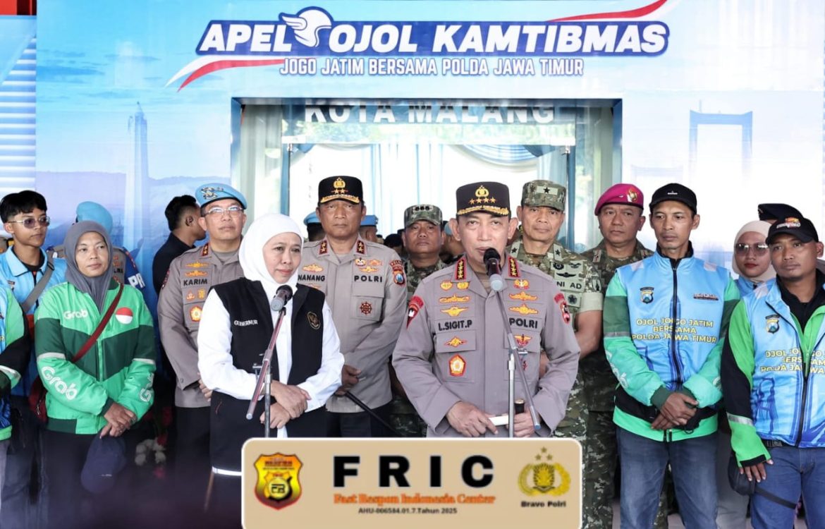 Kapolri Apresiasi Sinergitas Polda Jatim dan Komunitas Ojol Dalam Apel Kamtibmas ” Jogo Jatim”   