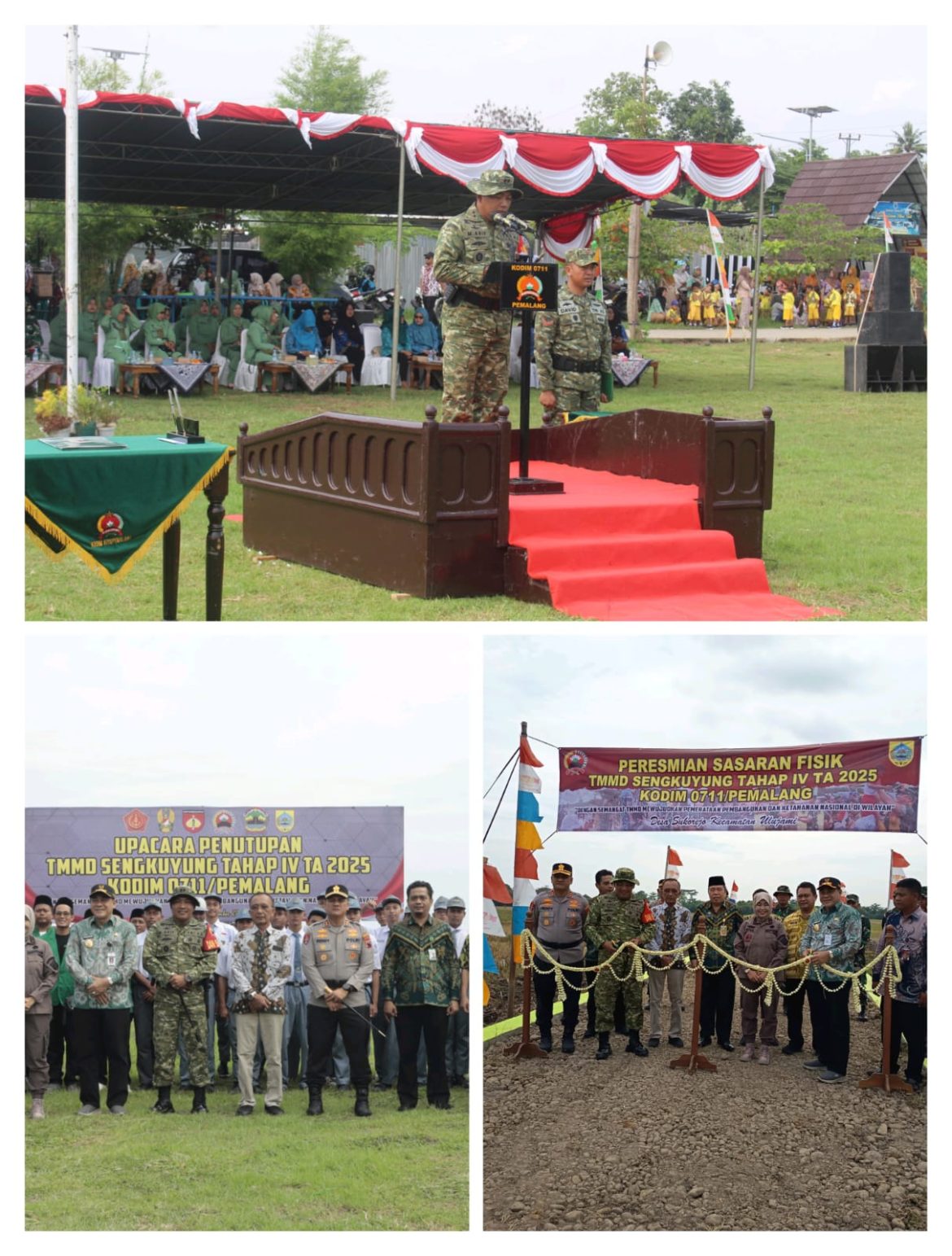 Dandim Pemalang Resmi Tutup TMMD Sengkuyung Tahap IV TA 2025 Di Desa Sukorejo