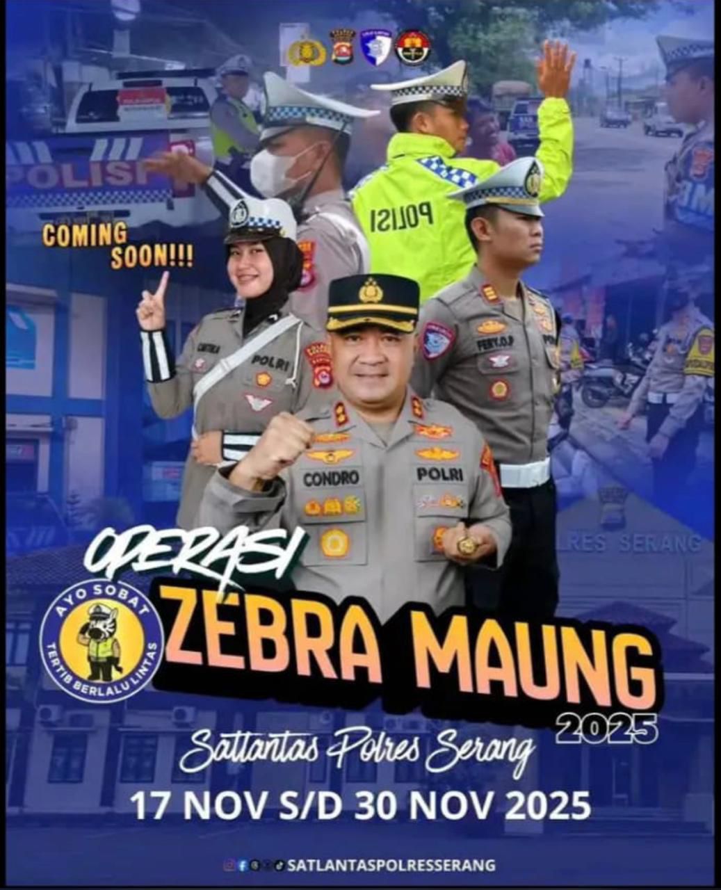 Operasi Zebra Maung 2025 Siap Digelar di Kabupaten Serang, Pengendara Diimbau Lengkapkan Surat dan Tertib Berlalu Lintas   