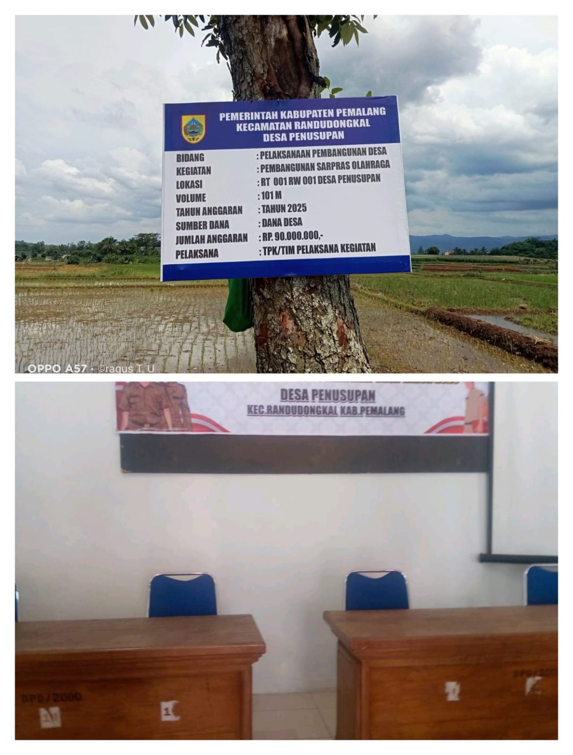 Di Duga Belum Lengkap, Papan Proyek Sapras Olahraga Anggaran Dana Desa Tahun 2025 Di Desa Penusupan Jadi Sorotan