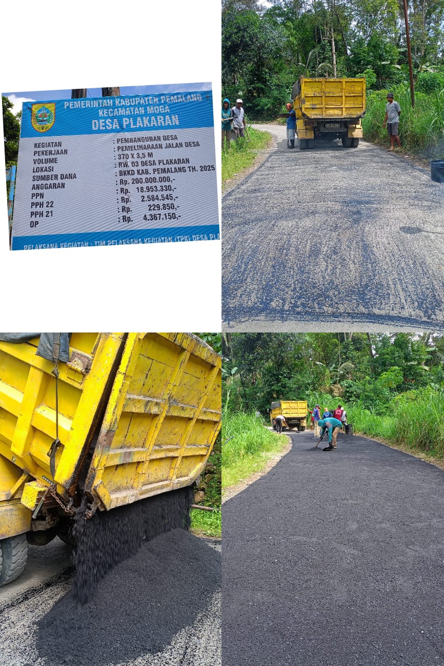 Pengaspalan Jalan Di RW 03 Desa Plakaran Salah Satu Bentuk Kepedulian Pemdes Terhadap Masyarakat