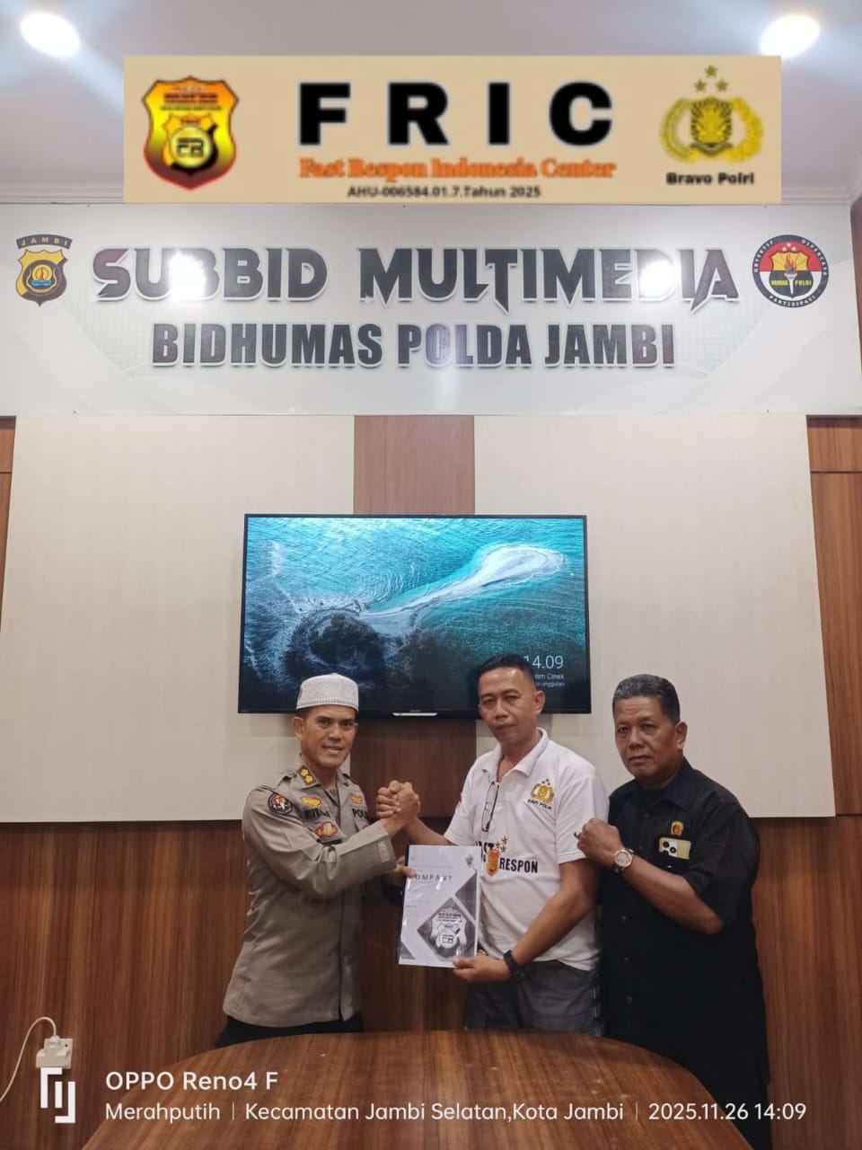 Perkuat Kemitraan DPW FRIC Jambi Silaturahmi dan Penyerahan Legalitas Ke Polda Jambi 