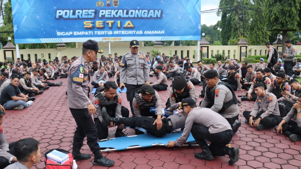 Siap Hadapi Bencana dan Gawat Darurat, Anggota Siaga Bhayangkara Polres Pekalongan Ikuti Pelatihan Medis Intensif