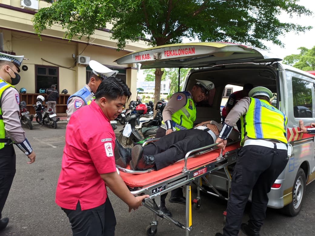 Gandeng PMI, Sat Lantas Polres Pekalongan Diasah Penanganan P3K Korban Kecelakaan  