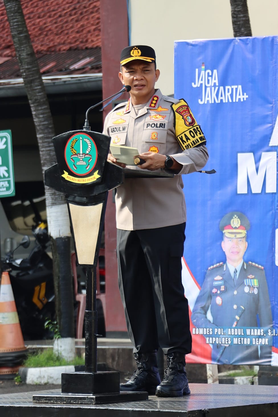 Kapolres Metro Depok, dalam Apel Menghimbau Jalin Sinergi TNI – POLRI dan Pemerintah