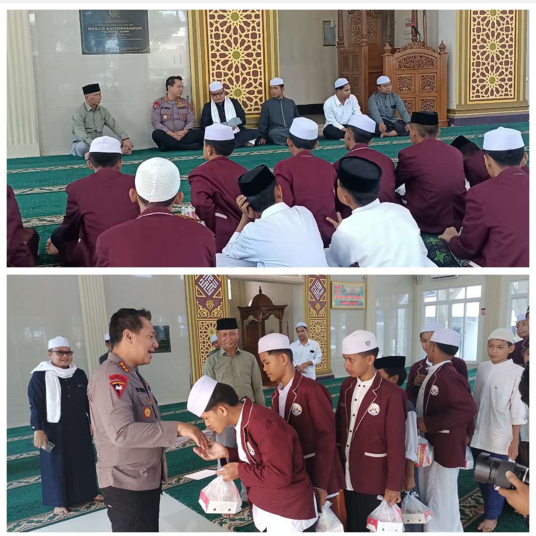 Kapolresta Jambi Gelar Jumat Berkah Bersama Ponpes Hifzurahman di Masjid Baiturrahman