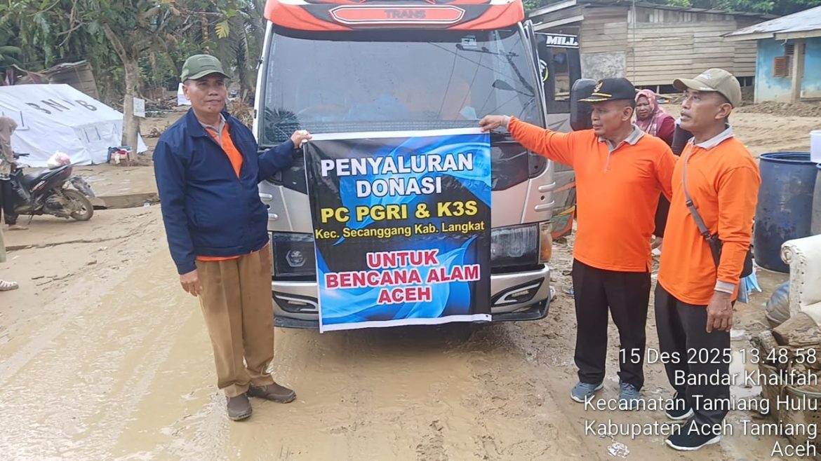 K3S dan Guru SD di Secanggang Salurkan Bantuan untuk Korban Banjir di Aceh