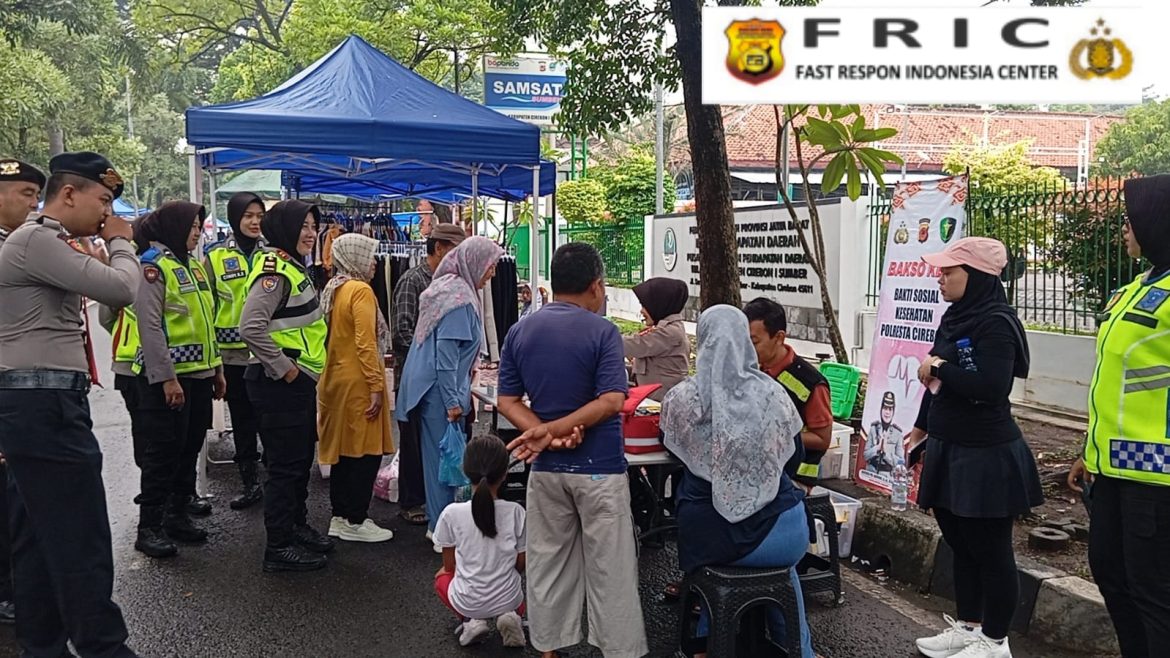 Polresta Cirebon Gelar Bakti Sosial Kesehatan Pengobatan Gratis di CFD Sumber