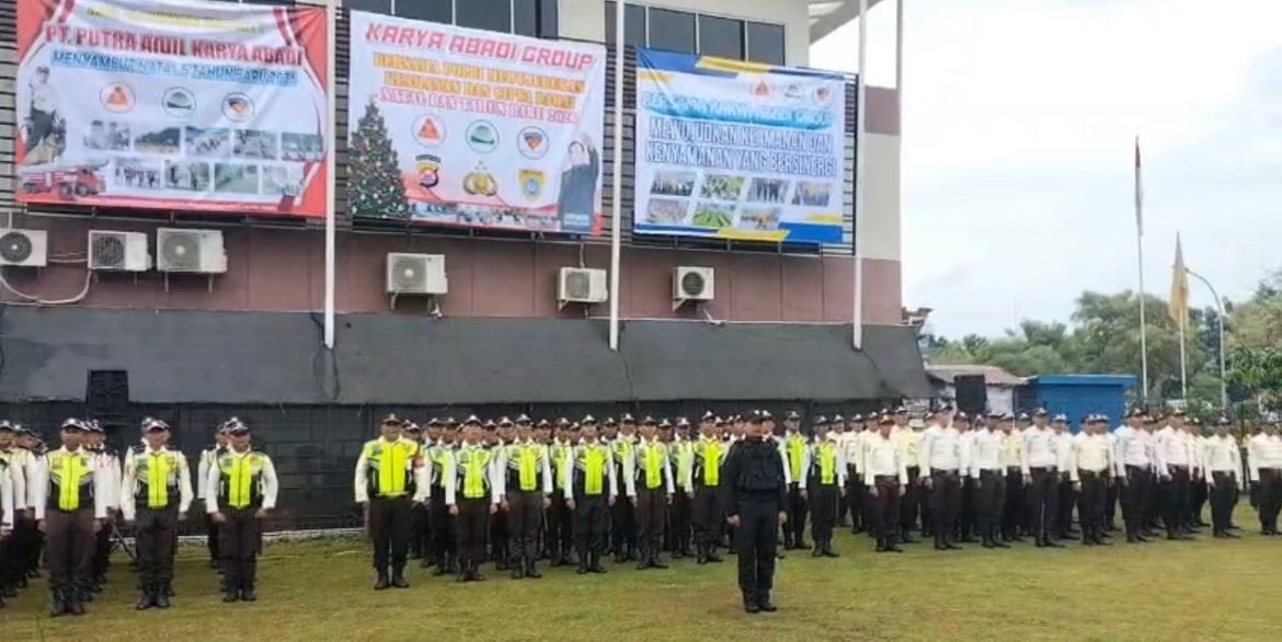 Apel Gabungan Jelang Nataru, Satpam PT Putra Aidil Karya Abadi dan PT Reza Karya Abadi Tunjukkan Kesiapan Prima