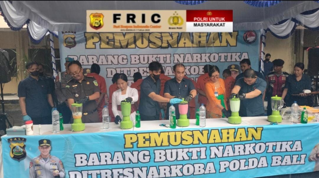 Polda Bali Musnahkan Barang Bukti Narkoba Senilai Lebih Dari 4 Miliar Rupiah