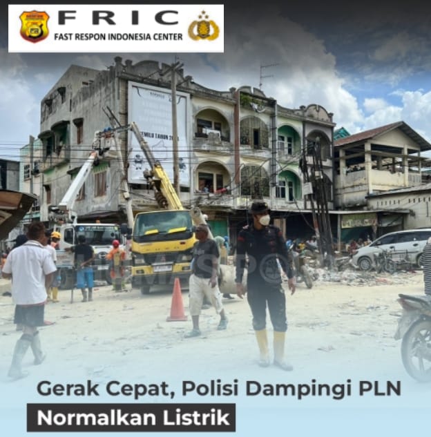 Gerak Cepat Polisi Dampingi PLN Untuk Normalkan Listrik di Aceh Tamiang