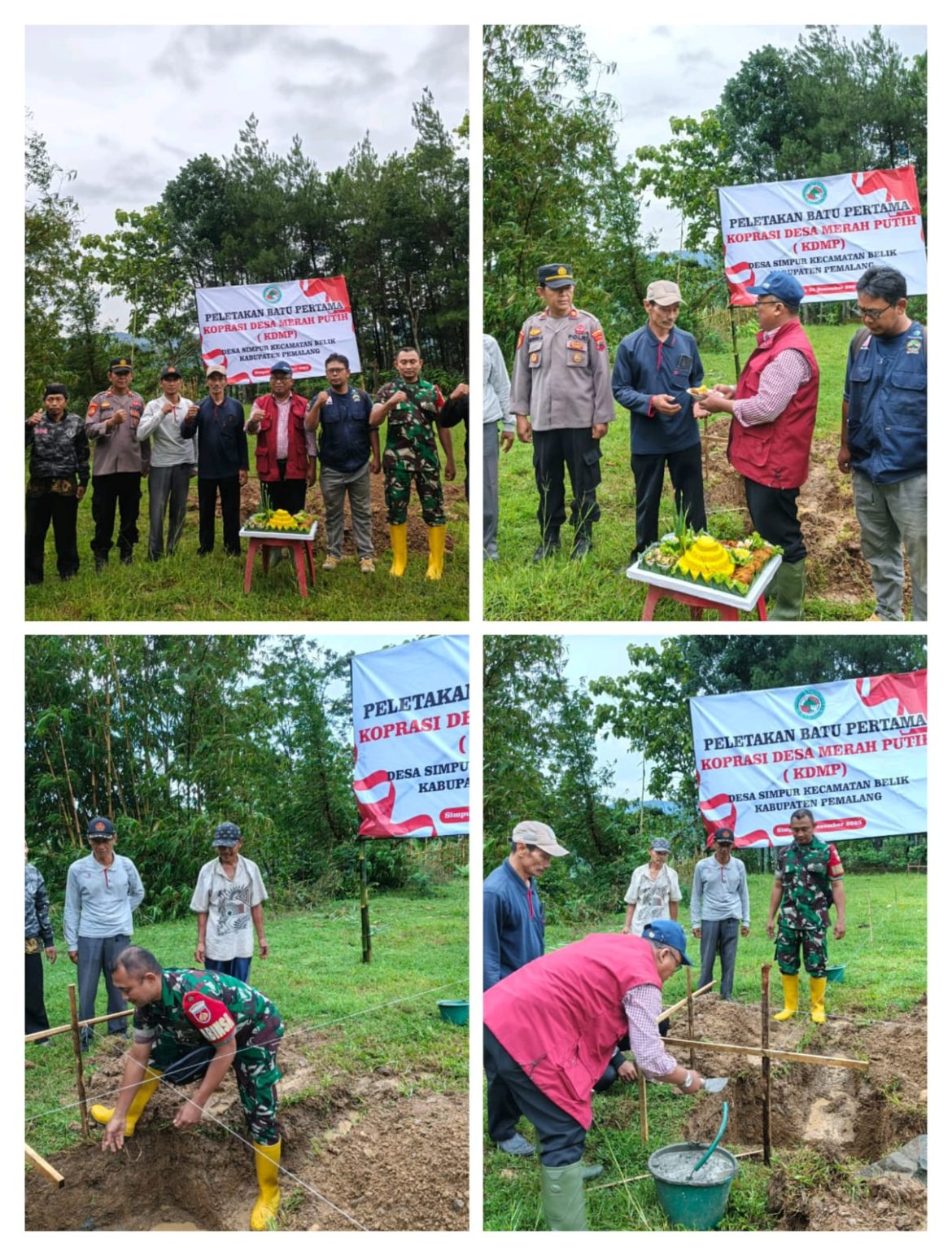 Peletakan Batu Pertama Pembangunan KDKMP Desa Simpur, Dorong Peningkatan Ekonomi Warga